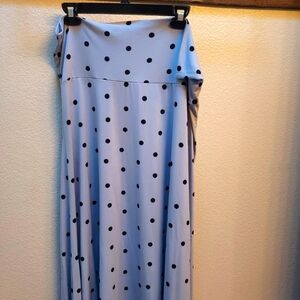 2 Lularoe Maxi skirts black and polka dot Xl and L